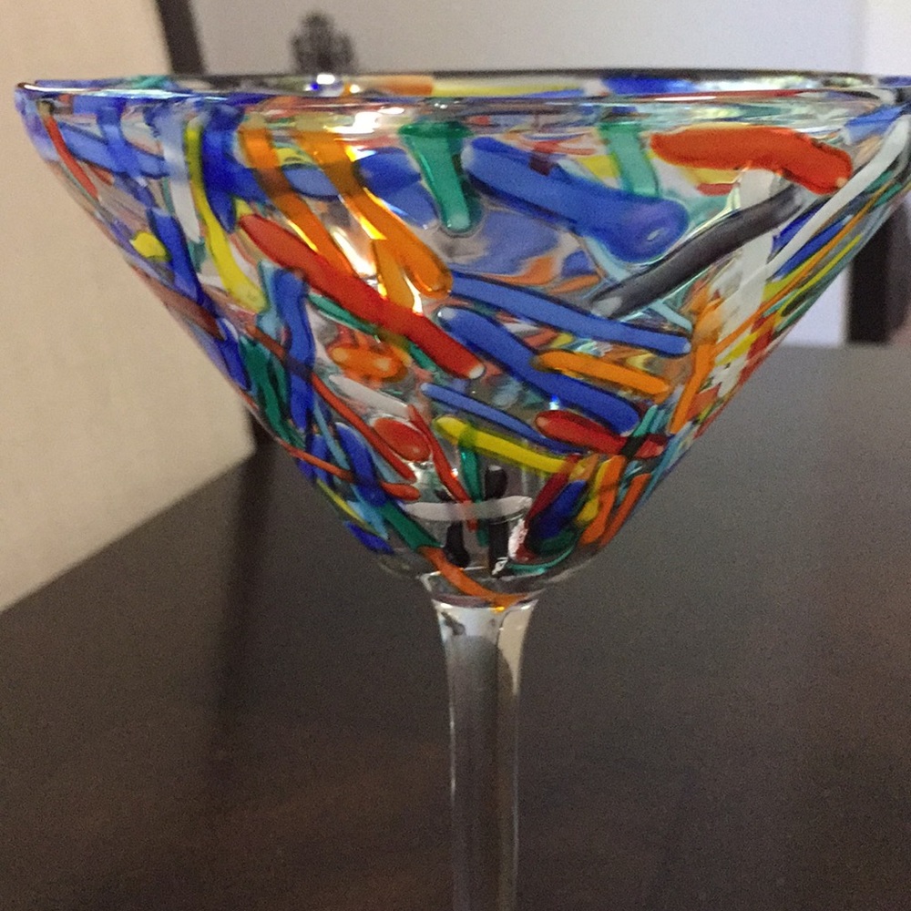 Set of 2 colorful painted martini glasses - Picture 3 of 4